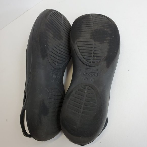 Crocs Thea Slingback Sandals Womens Size 8 Black Ballet Flats 11701 - Picture 7 of 9